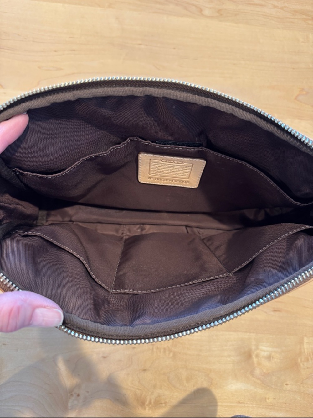 Coach Toiletry Case in Brown with Tan Trim - Picture 5 of 6